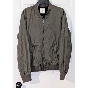 HM LOGG Mens Bomber Jacket Olive Green Full Zip Lightweight Size M Utility‎